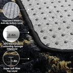 ONASAR 6x9 Area Rugs for Living Room Bedroom, Large Fluffy Black and Gold Throw - Image 3