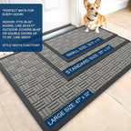 OLANLY Front Door Mat Outside Entrance 35x23, Heavy Duty Sturdy Natural Rubber - Image 2