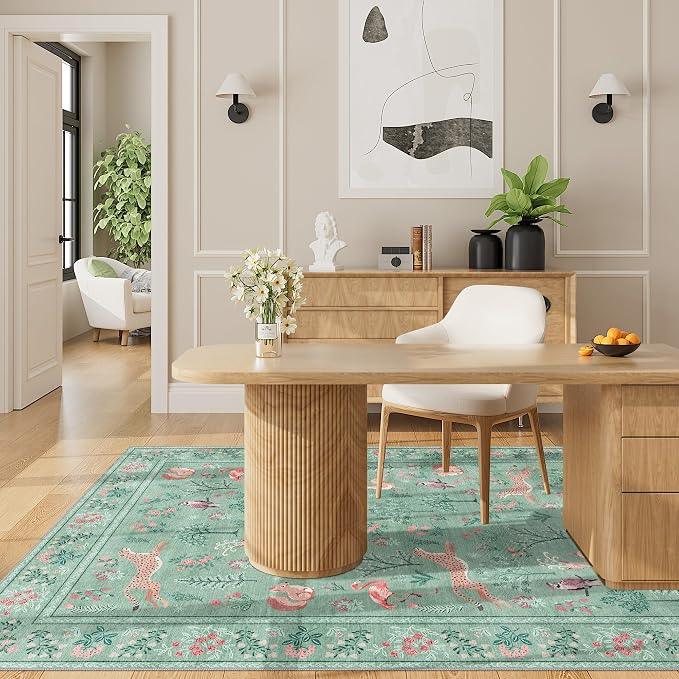DUKINO 3x5 Rug, Washable Animal Area Rug - Image 7