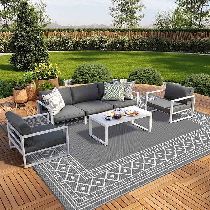 GENIMO Outdoor Rug Waterproof for Patio Decor, Camping Mats for Outdoor Decor - Image 8