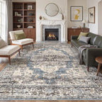 befbee 8x10 Area Rugs for Living Room, Stain Resistant Neutral Washable Rugs by Befbee