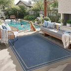 5x7 Scalloped Rug Easy Jute Washable Outdoor Patio Rug - Image 2