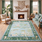 Washable Area Rug 5x7 Blue Animal Print Rugs - Image 2
