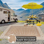 Pauwer Waterproof Outdoor Rug 8x10, Reversible Plastic Straw Patio Camping Rug - Image 5