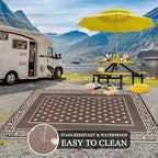 Pauwer Waterproof Outdoor Rug 10x14, Reversible Plastic Straw Patio Camping Rug - Image 5