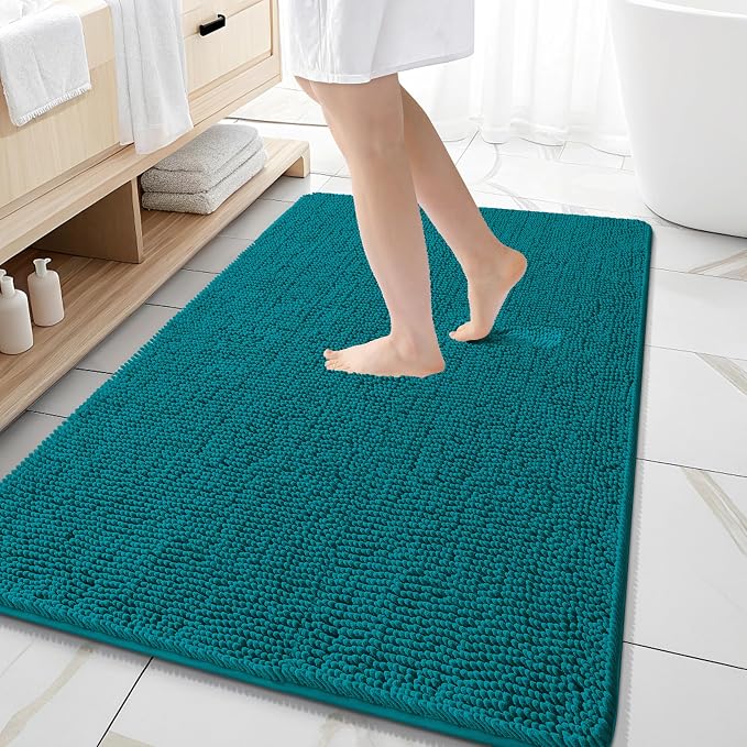 OLANLY Large Bathroom Rugs 59x35, Extra Soft Absorbent Chenille Bath Rugs by OLANLY