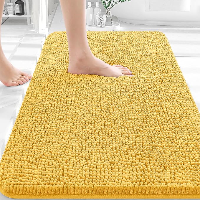 OLANLY Bathroom Rugs 36x24, Extra Soft Absorbent Chenille Bath Rugs, Rubber by OLANLY