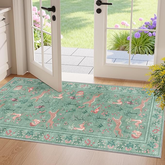 DUKINO 2x4 Rug for Hallway, Washable Kitchen Runner Rug by DUKINO