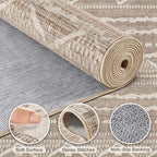 Nakagishi 6x10 Area Rugs Living Room: Washable Boho Large Neutral Soft - Image 3