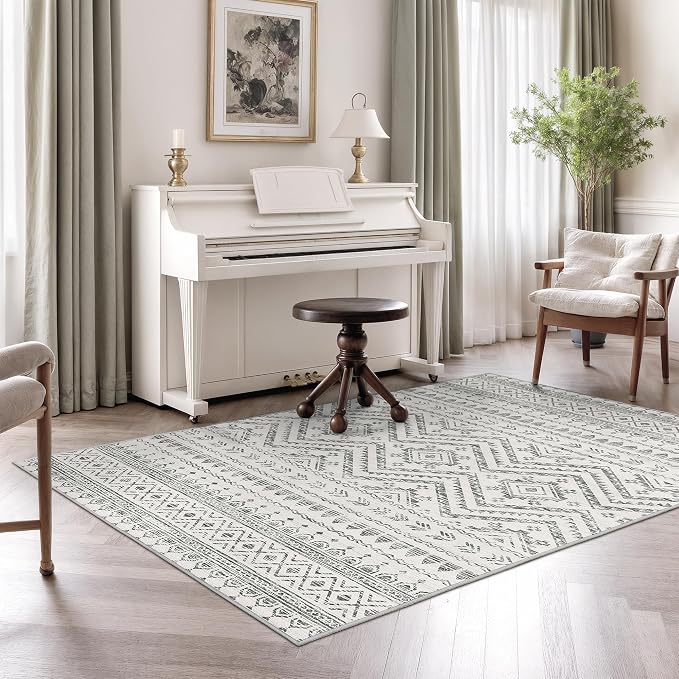 Miukiki 4x6 Area Rug for Living Room Moroccan Washable Rugs Non Slip Indoor - Image 7
