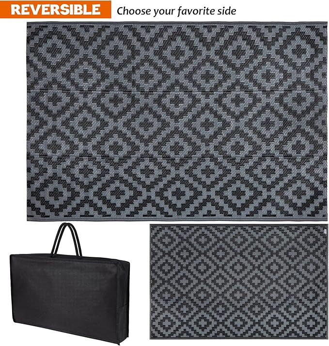 SAND MINE Waterproof Outdoor Rug 4x6 ft, Reversible Mats, Modern Area Rug - Image 3