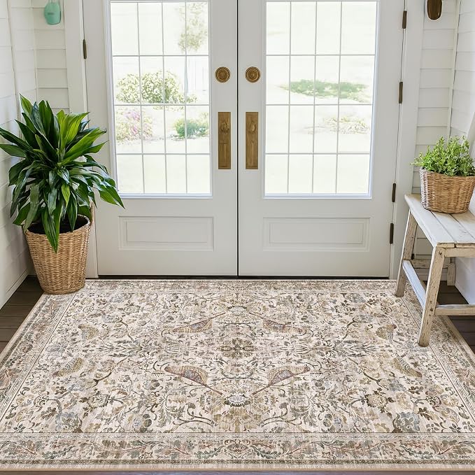Washable 3x5 Moss Large Entryway Rugs - Image 3