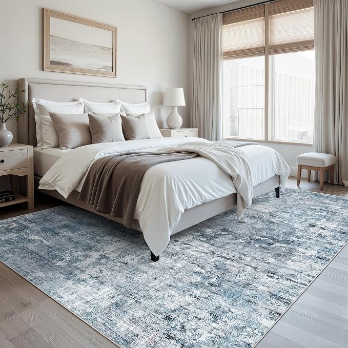 Soalmost Abstract Rug 8x10 Large Living Room Rugs Neutral Modern Washable Area - Image 8