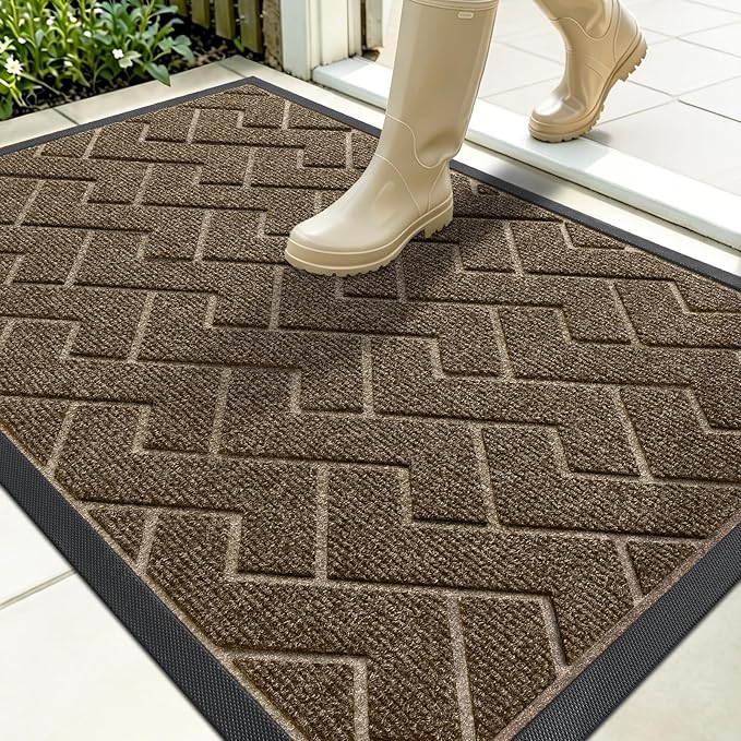 OLANLY Front Door Mat Indoor Outdoor Entrance, Waterproof All-Season, by OLANLY
