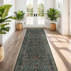 Dark Green 3x10 ft Extra Long Wide Runner Rug - Image 4