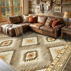 Area Rug 6x9 Rug Machine Washable Non-Slip Low Pile Print Pattern Western Rug - Image 8