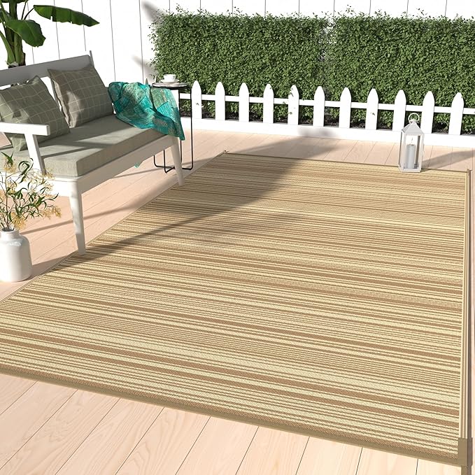 GENIMO Outdoor Rug for Patio Clearance, Lightweight Waterproof RV Camping Mat by GENIMO