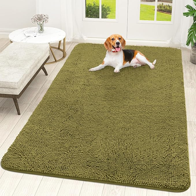 OLANLY Dog Door Mat for Muddy Paws 70x46, Absorbs Moisture and Dirt, Absorbent by OLANLY