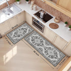 Boho Kitchen Mats for Floor 2 Piece Set Anti Fatigue Cushioned PVC Kitchen Rugs - Image 2