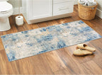 Lahome Modern Abstract Blue Bathroom Rug, 2x6 Washable Long Hallway Rug Soft - Image 2