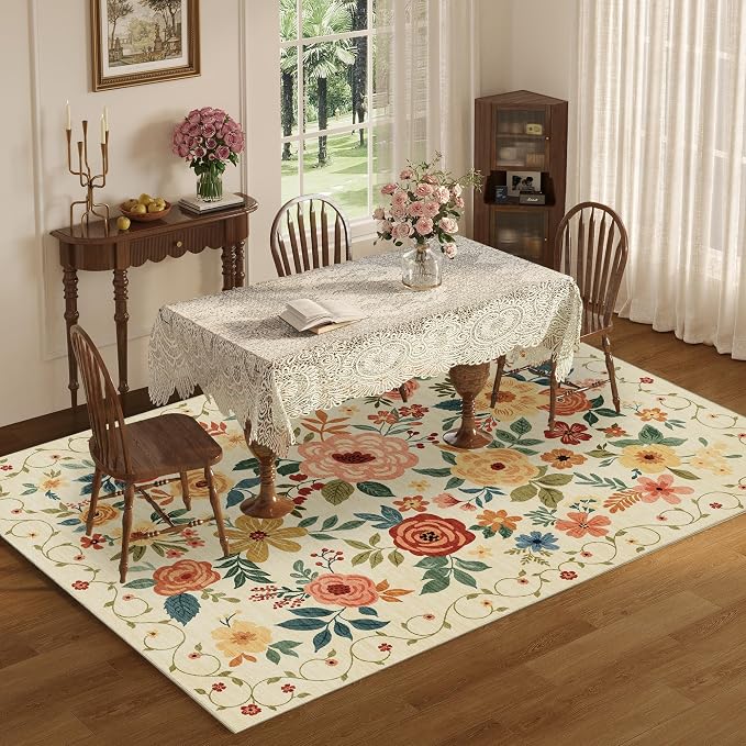 DUKINO 8x10 Area Rug, Floral Rugs - Image 8