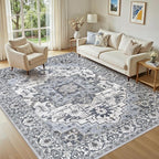 5x7 Area Rugs Living Room: Washable Vintage Rug Large Non-Slip Stain Resistant by JessibouAreaRug