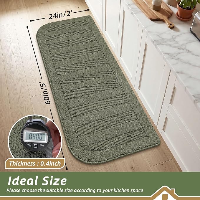 BEQHAUSE 24x60 Inch Kitchen Rugs Non-Slip Washable Kitchen Mats - Image 2