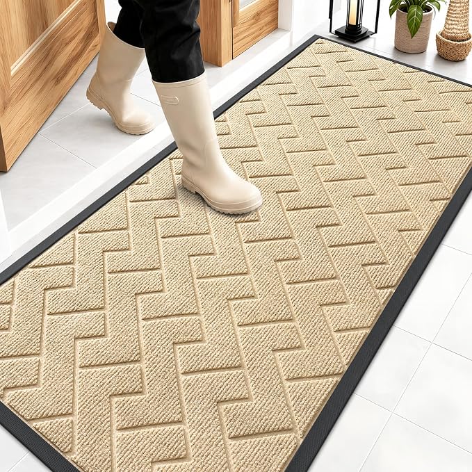 OLANLY Front Door Mat Indoor Outdoor Entrance, Waterproof All-Season, by OLANLY