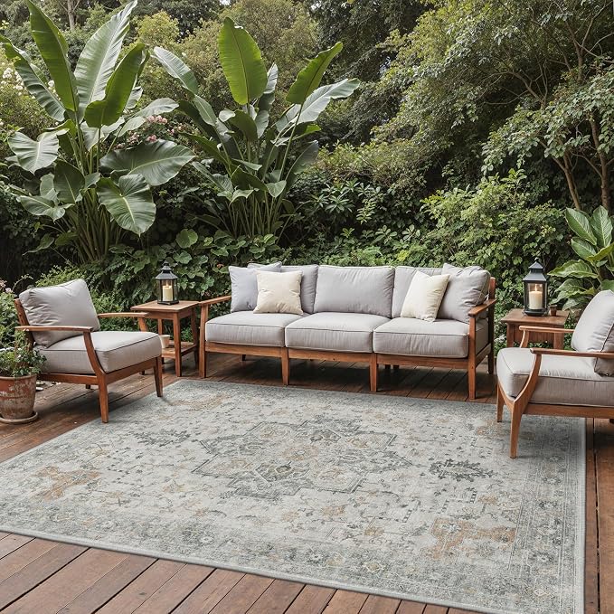 GENIMO Outdoor & Indoor Area Rug 9'x12', Waterproof, Non-Shedding, Easy Cleaning - Image 6