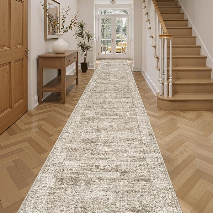 Soalmost Runner Rug 2'6" x 14' Washable Non-Slip Runner Rugs by Soalmost