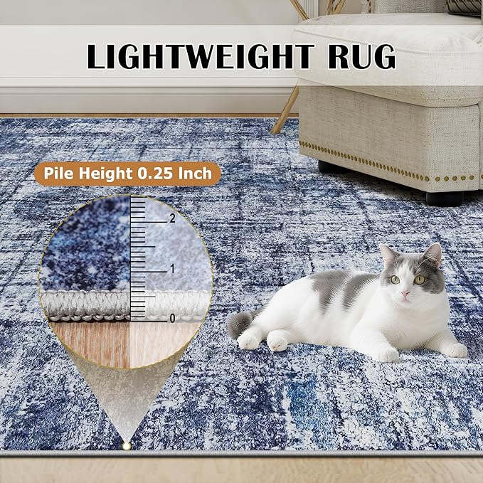 10x14 Area Rugs for Living Room Washable Rug: Anti-Skid Abstract Modern Living - Image 6