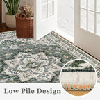 3x5 Area Rugs Living Room Rug: Washable Vintage Boho Medallion Rug No Slip - Image 9