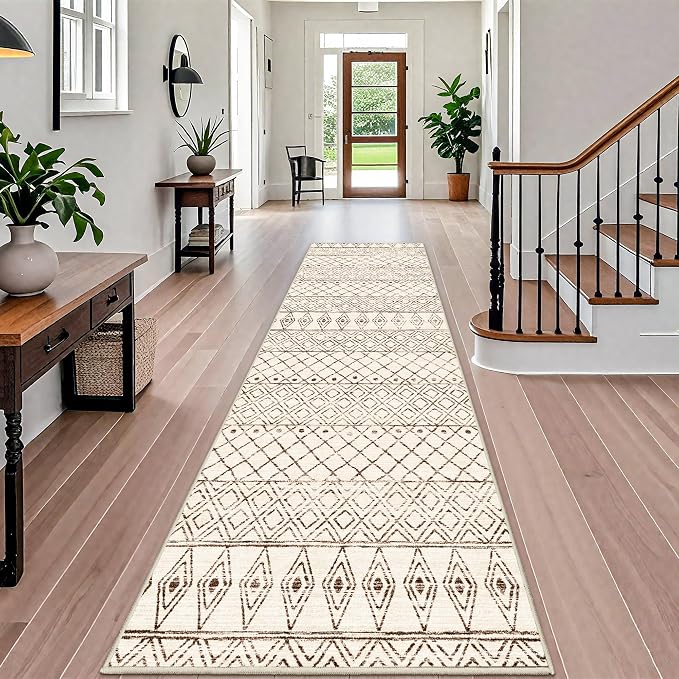 Washable 4x12 Runner Rug Hallway: Moroccan Non Slip Extra Long Rugs - Image 3