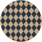 Lahome Colette Checkered Round Rugs 6ft, Washable Easy Jute Circle Patio Rug - Image 9