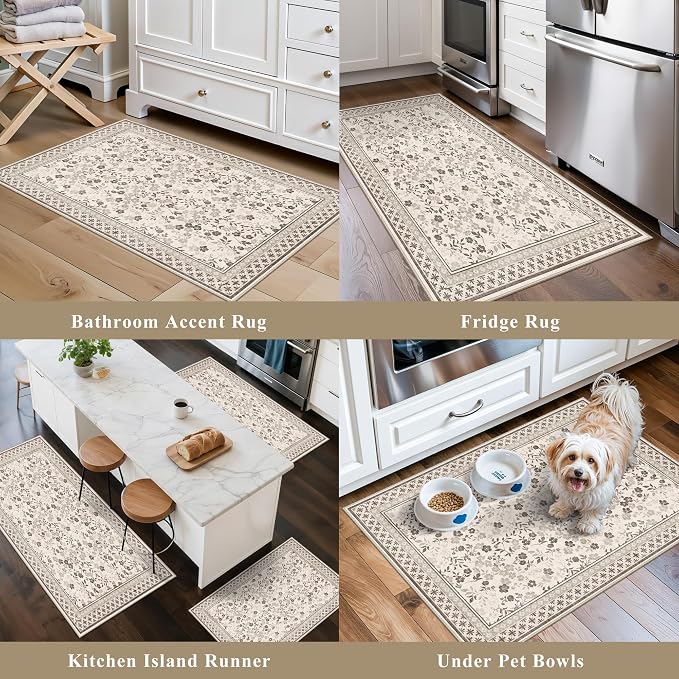 3-Piece Kitchen Rugs Set for Floor, Washable Non-Slip Farmhouse Kitchen Mats - Image 5