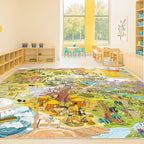 Large Kids Playroom Rug 8x10 – Desert Adventure Safari Animal Map Carpet - Image 3