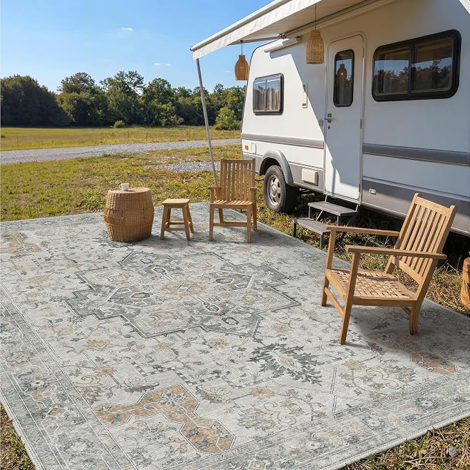 GENIMO Outdoor & Indoor Area Rug 10'x14', Waterproof, Non-Shedding, Easy - Image 3