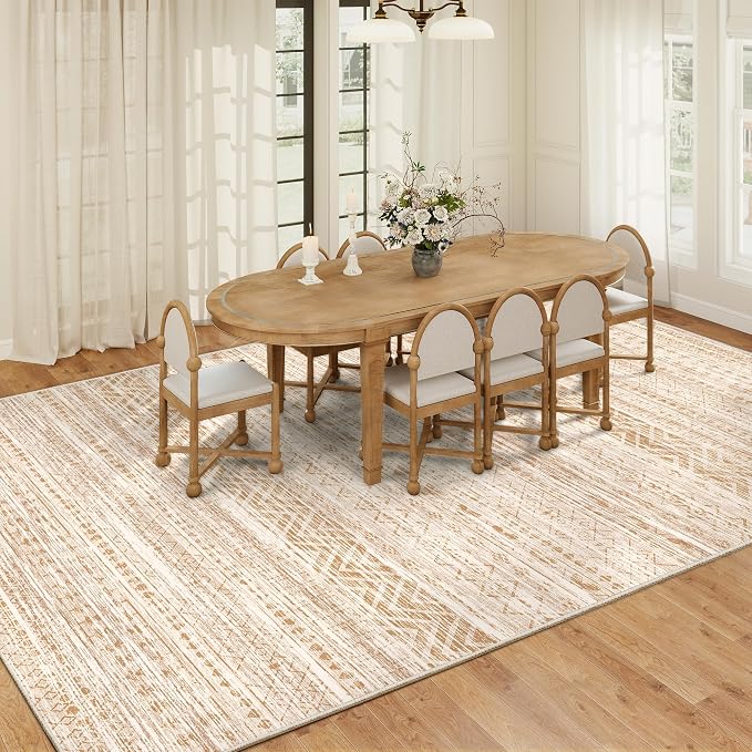 Miukiki 8x10 Area Rug for Living Room Moroccan Washable Rugs Non Slip Indoor - Image 9