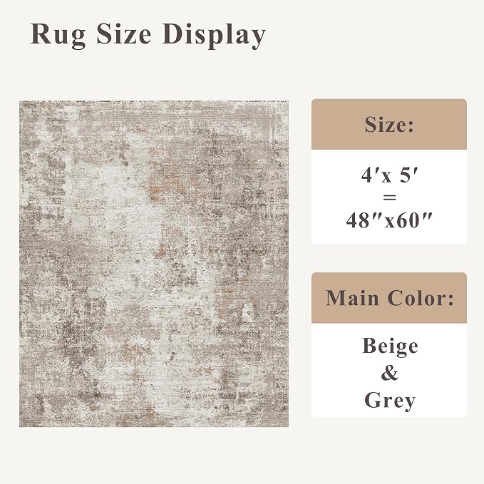 4x5 Washable Area Rugs for Entryway - Image 2