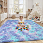 Rainbow Fluffy Rugs for Girls Bedroom: 6x9 Large Shag High Pile Area Rug - Image 4