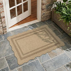 LIVEBOX Scalloped Easy Jute Kitchen Rug, 2x3 Front Door Mat Indoor Outdoor - Image 2