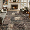 Vintage Washable Area Rug for Living Room, Low Pile 8x10 Non Slip Carpet by Dotiiorug