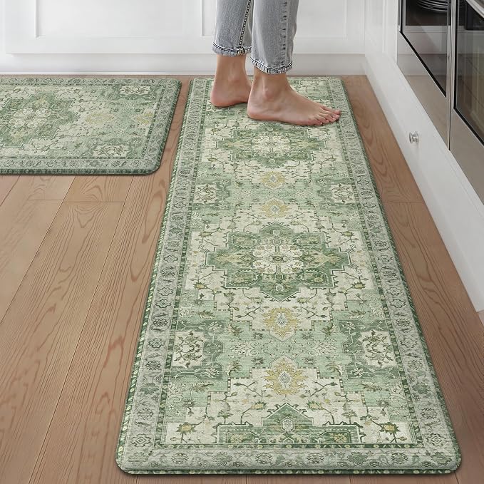GENIMO Kitchen Mats for Floor 2PCs, Washable Anti Fatigue Mat for Cushioned by GENIMO