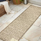 JONATHAN Y Vintage Filigree Indoor Outdoor Runner Rug 2X8 Beige/Brown, Madrid - Image 3