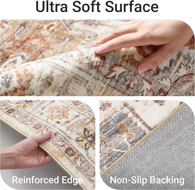 befbee Washable Area Rug 8x10, Large Soft Rugs - Image 3