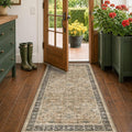 Hazo Haus Washable 3x6 Large Mudroom Area Rug, Bohemian Kitchen Floor Rug by HazoHaus