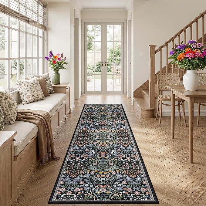 Runner Rug for Entryway: 2.6x10 Kitchen Rugs Non Slip Washable Ultra-Thin Soft - Image 3