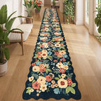 DUKINO 2x14 Long Hallway Runner Rug, Non Slip Floral Washable Runner Rug by DUKINO