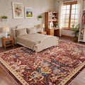 AMTOVO 8x10 Washable Area Rugs for Living Room, Non-Slip Large Soft Boho Floral by AMTOVO