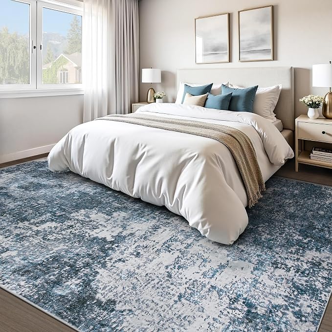 pmtsns Area Rugs 9x12 for Living Room: Washable Rug Modern Abstract Neutral - Image 2